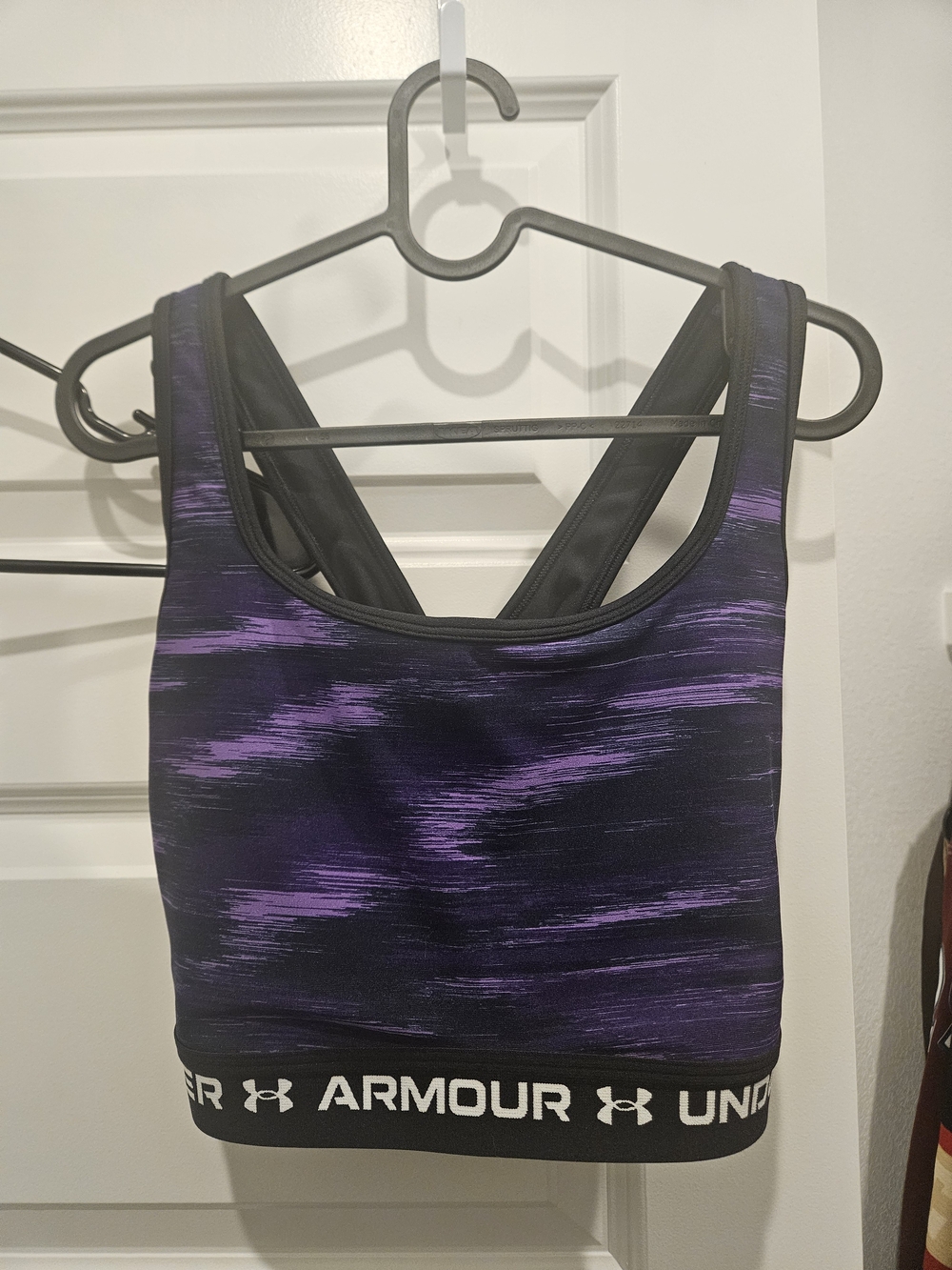 Under Armour Compression Sports Bra Purple & Black 2X
